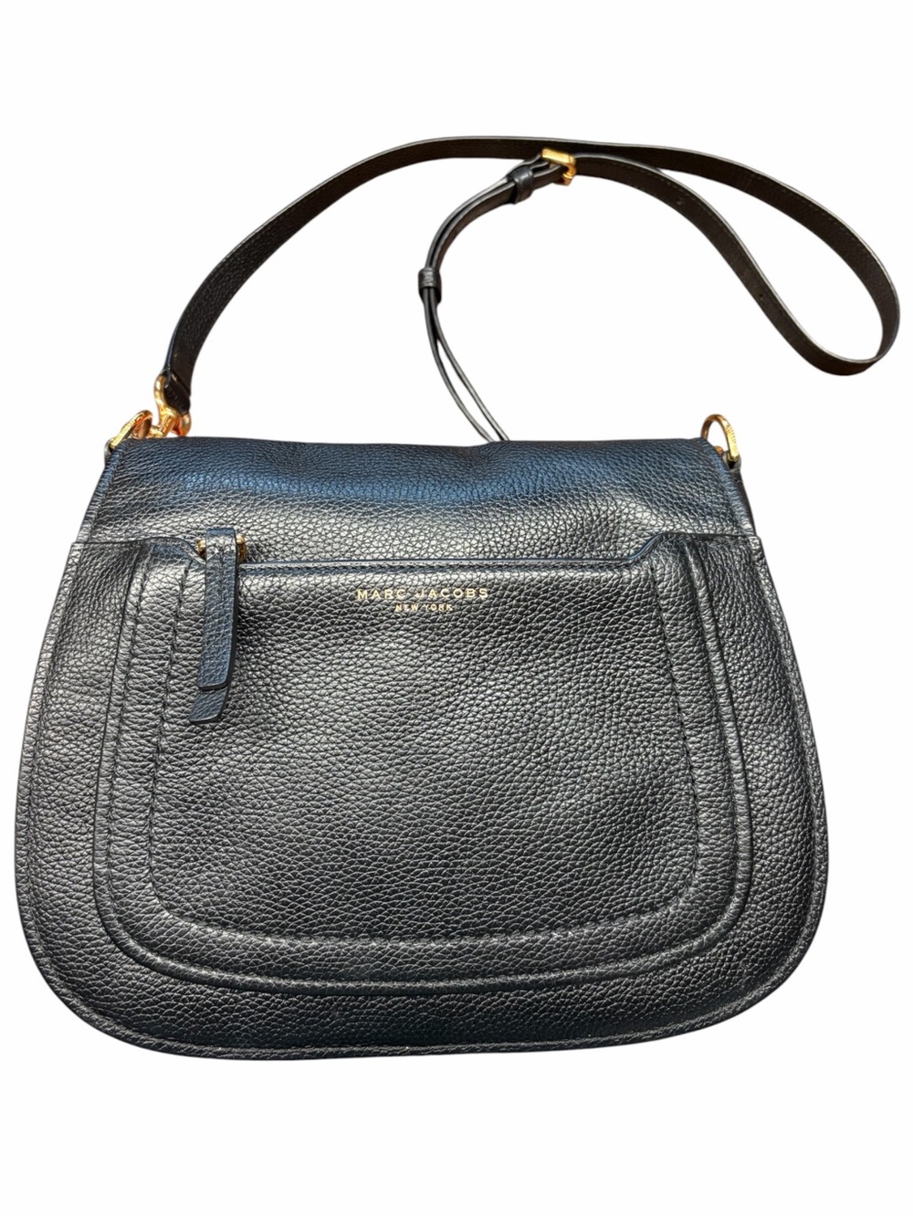 Marc Jacobs Black Pebbled Leather Empire City Mini Messenger Crossbody Bag